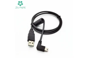 Custom Camera USB Cord Type a to Mini-B USB Charger Cable Coiled USB-A Male to 5 Pin Mini-B Male Charging Cable for Camera