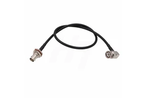 6G SDI 50Ω Coax Cable Right Angle BNC Male To Bulkhead BNC Female Double Shielded Low Loss RG223 For Camera/Video/GPS 30ft