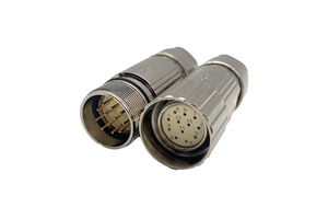 SVLEC Female DIN M23 12P Brass Nickel-plated Wireable Crimp Terminal Connector for Automotive Servo Motor