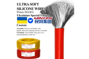 US Standard 200Degree High Temperature Resistant Silicone Wires 8AWG 10AWG Silicone Rubber Insulated Lithium Battery Cable