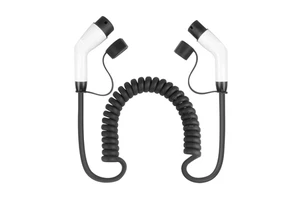 New Type 2 to Type 2 EV Spiral Charging Cable 32A 7KW/22KW TPU Coiled Spring Cable IP55 Rated European Standard CE for Certified