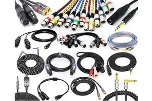 Customize audio cables with 1/4" 6.35mm TRS speakon plug connectors XLR male female DMX 512 cables for speaker microphone guitar
