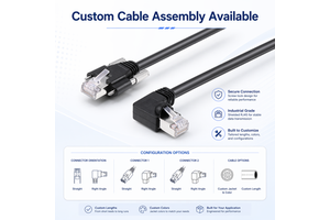 Industrial RJ45 Ethernet Cable with Screw Lock | Secure Locking RJ45 Cable for Camera & Automation