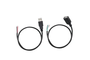 Industrial 5V 2A USB 2.0 Male 2Pin 4Pin Stranded Bare Wire Pigtail Cable for DIY Repair Replacement Power Supply