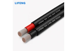 Twin Core TCCAA TUV 2 PfG 2642 1500V DC Solar Cable 2x10mm2 Aluminum Alloy Photovoltaic PV Wire for Home RV Energy System