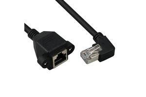 Male to Female UTP 8P8C RJ45 Lan Right Angle Ethernet Cat5 Cat6 Cable