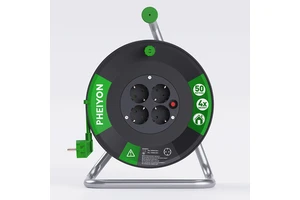 Pheiyon Power Reel 50M 16A 4-Way GS CE Schuko Type F Industrial Cable Reel for Commercial Warehouse Industrial IP20 OEM ODM