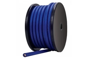 High Quality 0 AWG 50ft OFC Power Cable Transparent Matte Blue 0 Ga Stranded Copper PVC Insulation Flexible 12V Battery Cable