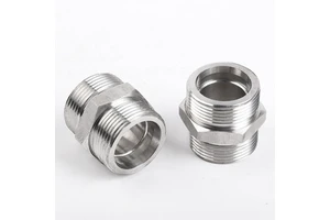 Custom CNC Machined Stainless Steel Threaded Connectors Precision Turning Parts Surface Treatments High Precision Industrial