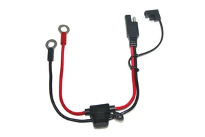 2 Pin SAE Connector to O Ring Terminal Cable With Medium Fuse Holder SAE Quick Disconnect Wire Harness