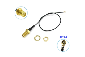 RF Coaxial RP-SMA ST Jack Waterproof MHF4L 50ohm Gold Plated Solid Copper Conductor Cable Assembly 200mm Data Communi... IATF 16