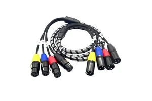 Professional XLR Multi-Channel Audio Signal Cable 4-Channel Stage Lighting Microphone Connection Broadcasting Recording Mixer