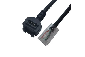2025 New 2m Spiral Coiled USB Cable 14Pin IDC to RJ45 8P8C Pitch 1.27mm Connector Cable for VeriFone VX820/VX810/VX805