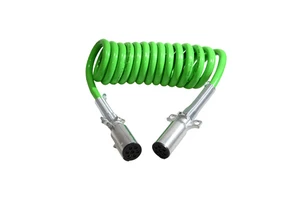 7 Way ABS Coiled Electrical Trailer Cable with DOT Reinforced Brake Hose High Strength Brake Line for Trailer Brake Systems