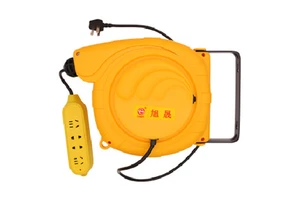Custom 15m 25m 50m US EU Abs Fireprool Power Cord Reels Electric Extension Cable Reels Retractable Power Cord