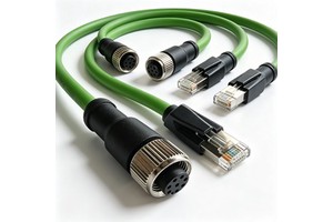 XIN YING Custom M12 RJ45 8 Pin A-Code IP67 Oxygen-Free Copper Industrial Ethernet Cable Assembly for Machines Double PVC Jacket