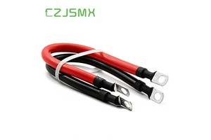 2AWG Power Battery Cables with 3/8" Lugs Terminals Pure Copper Battery Inverter Cables Set for Marine Solar ATV Lawn Mower RV