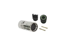 M17 Serie 2 2-Pin Female Metal Crimp Circular DIN Type 8A Current IP67 Waterproof 150V AC/DC Servo Power Connectors Brass
