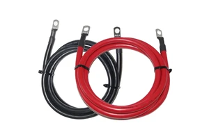 High Duty Solar Inverters Battery Cables 25mm² 35mm² 50mm² Tinned Copper Lug Wires for Car Truck RV Solar Energy Power System