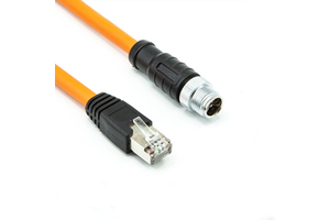 Custom M12 to RJ45 Cable Cat7 Ten Gigabit High Flexible Drag Chain 4 Core 8 Core ADX Type Coded Industrial Camera Sensor Cable