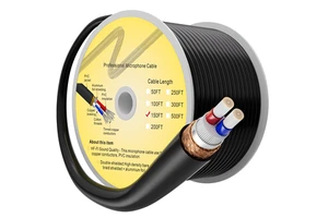 21 Gauge OFC 300 Feet Audio Cable Heavy-Duty Spiral Copper Braided Shielding with 3.5mm Connector Tinned Copper Speaker Wire