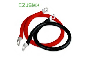Battery Cable 2AWG Gauge Pure Copper Battery Inverter Cables with 3/8 in Lugs Power Inverter Wire Set for Energy Storage