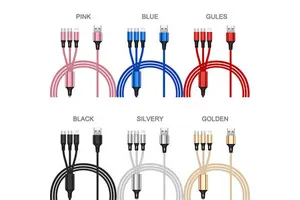 Factory OEM ODM Fast Charging 3 in 1 Nylon Braid Multi Function USB Data Cable Multi Color Options for Mobile & Computer