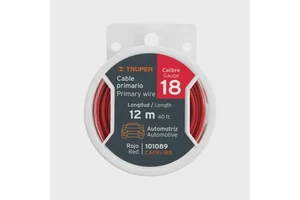 BOX 4 Reel with 12 m of red primary cable, 18 gauge, TRUPER