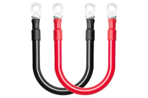6awg Battery Inverter Cable Terminals 30/50cm Stranded Copper Wire Connector Solid Rubber Insulation for Car RV Boat Solar