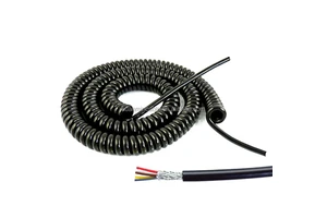 Spring Cable Flexible Coil Cord PVC PU PUR Rubber Industrial Machine Spiral Wire Electrical Power Coil Cable