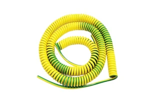 1 Core*4.0mm2 Yellow Green Grounding Earthing Spiral Cable for Shaving Wool Machine Coiled Cable Power Tool Spring Wire