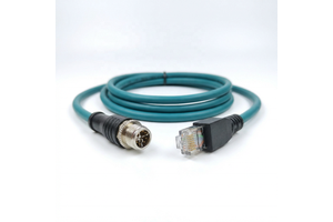 M12 X Coded 8 Pin RJ45 Cat6A Copper Industrial Ethernet Cable 10Gbps IP67 Waterproof Shielded Profinet Network Cable FPC Power