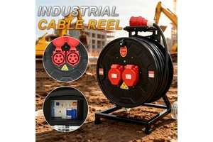 ZY-S32010 Mobile 220V10A/16A320mm Electrical Engineering Cable Reel Spool 20m Cable Length