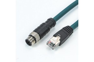 M12 4Pin to RJ45 Male Plug Industrial Ethernet Cable
