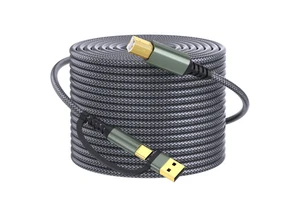 2-in-1 High-Speed Nylon USB A/C USB-B Cable Braid Shielding MIDI Cord for HP for Canon Dell for Epson Brother for Samsung