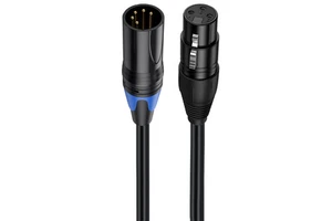 Xlr Male 3 Pin to Female 5 Pin Audio Cable for Microphone DMX Stage Light Turnaround Etc