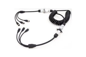 3 Channel Trailer Cable 0.4m*4m*0.4m 7pin Metal Connector Cable for Truck/lorry/caravan Rear View Camera System