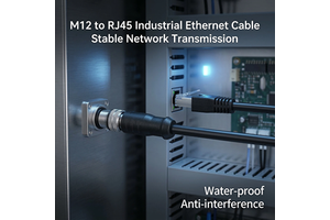 High Quality M12 to RJ45 Industrial Ethernet Cable Shielded Waterproof for Equipment Connection