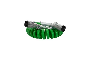 Heavy Duty 15FT 7 Core ABS Green Trailer Spiral Cable 4/12+2/10+1/8 AWG Cable Trailer Safety Cable Requirements