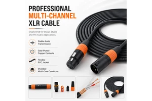 Heavy Duty Multi-Channel XLR Audio Cable With Secure Locking Connector Shielded Core For Mixer Microphone Speaker