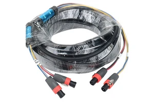 2-Channel 4-Core Bare Copper Wire Stage Lighting Audio Connection Cable with Cannon Plug Connector MA0366 4*25mm