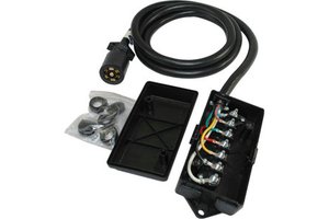 7 Way Trailer Plug Cord ATV UTV RV Inline Pre-Wired 7 Pin Trailer Cable with Junction Box