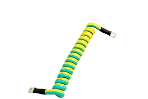 Yellow-green Two-color Spring Marine Ground Cable With O-type Terminal Copper Conductor PVC Insulation TPU Jacket 1*10mm2