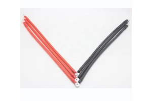 25mm2 4AWG Red Black Silicone Battery Cable Wire Sets With M8 Connectors Assembly