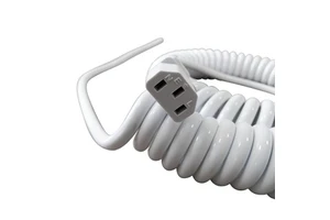 5m White Spiral Cable Iec C13 H05VV-F 3G*0.75mm2