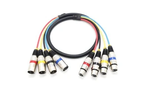 Factory-direct Sale Rainbow 4-channel XLR Male-to-female Full-function PVC Cable for Stage Lighting Audio Control Available