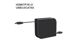 HD Cable USB Data Transfer 3.5 Audio Cable Type-c Full-featured Retractable Coil Slowly Retract
