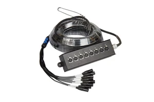 ABCCABLS 8CH Channel XLR DMX Multi-core Snake Audio Cable with Metal Audio Jack Junction Box IP65 Recording Studio Stage 5M-50M