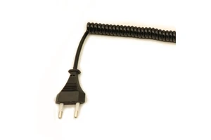 OEM Copper Conductor PE Insulation Multiconductor 2X0.5MM Spring Wire Spiral Cable with EU Plug