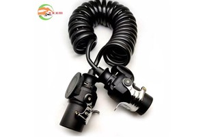 ABS Truck Cable EBS 7 Pin Way Retractable Coiled Cable - Heavy Duty Electrical Spring Link Cable for Trailer